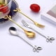thumbnail image 5 of 15 Cuchara + 15 Tenedores Hoja de Acero Inoxidable Cuchara de Pastel de Café Tenedor Cucharas de Postre, Juego de Cucharaditas para Remover Plata, 5 of 5