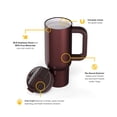 thumbnail image 3 of RTIC 30 oz Ceramic Lined Road Trip Tumbler with Handle and Leak-Resistant Straw Lid, Chocolate Brown Metallic, 3 of 8