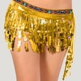 thumbnail image 7 of AGWOLF Belly Dance Hip Scarf with Tassels Sequins Sparkly Performance Skirt Wrap Music Festival Clothing, 7 of 7