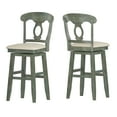 thumbnail image 5 of Weston Home Sheena Napoleon Back Wood Swivel Bar Stool, Antique Sage, 5 of 5