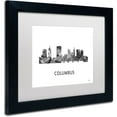 thumbnail image 2 of Trademark Fine Art 'Columbus Ohio Skyline WB-BW' Canvas Art by Marlene Watson, White Matte, Black Frame, 2 of 4