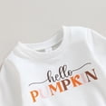thumbnail image 4 of Okbabeha Toddler Girl Winter Clothes Baby Halloween Outfit Letter Crewneck Sweatshirt Pumpkin Flare Pants Fall Outfits, 4 of 7