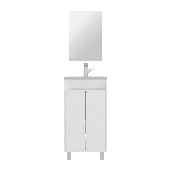 Depot E-Shop Ingold Bathroom Set, Cabinet with Sink, 2 Doors, 4 Legs, 2 Shelves, 1 Mirror