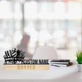 thumbnail image 2 of Handmadetneonsign Barber Metal Nameplate, Barber Desk Name Plate, Barber Desk Nameplate, 2 of 4