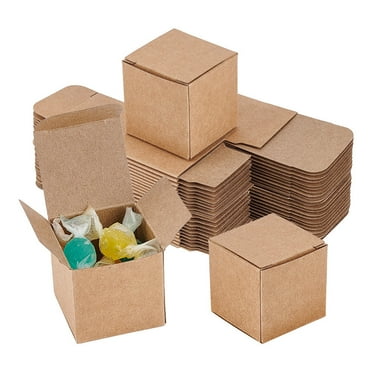 50pc 50PCS Gift Boxes Brown Paper Boxes Party Favor Boxes with Lids for Gift Wrapping Wedding Party Favors 1.5 x 1.5 x 1.5 Inch