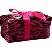 Fuchsia Glitter Zebra Organizer W/brush