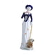 thumbnail image 1 of Estatua de cerámica de dama y perro, figura de niña, estatua elegante de porcelana para escritorio Estilo A, 1 of 9