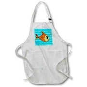 3dRose Go Fish ? Goldfish Design, Full Length Apron, 22 by 30-inch, Black, With Pockets