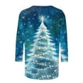 thumbnail image 4 of Moxiu Women's Plus Size Christmas T-Shirts Merry Christmas Shirt 3/4 Length Sleeve Womens Blouse Holiday Santa Claus Xmas Tree Graphic Printed Tshirts Tops 2024 Multicolor,XXL, 4 of 4