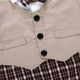 thumbnail image 7 of Gelikeya Formal Baby Boy Clothes 0-18 Months Short Sleeve First Birthday Party Outfits Gifts Clothing (Khaki, 3-6 Months), 7 of 7
