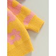 thumbnail image 6 of Bagilaanoe Toddler Baby Girl Knitted Sweater Long Sleeve Flower Print Pullover 6M 9M 12M 18M 24M 3T Kids Warm Jumpers Tops Fall Loose Knitwear, 6 of 8