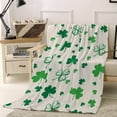 thumbnail image 4 of Throw Blanket Fleece Throw Blanket 40x50in, St. Patrick's Day Shamrock Seamless Soft Lightweight Bed Blankets Vintage Linen Fuzzy Couch Blankets for All Season, 4 of 9