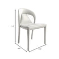 thumbnail image 3 of LeisureMod Modern Dining Chair in Upholstered Faux Leather with Steel Frame and Legs, Solace Series Kitchen Accent Chair for Dining Room and Kitchen Set of 2 in White, 3 of 8