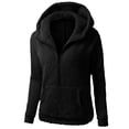 thumbnail image 3 of RUTAYY Women's Hoodie Half Zip Turndown Collar Solid Color Long Sleeve Loose Pullover with Front Pocket Black, 3 of 3