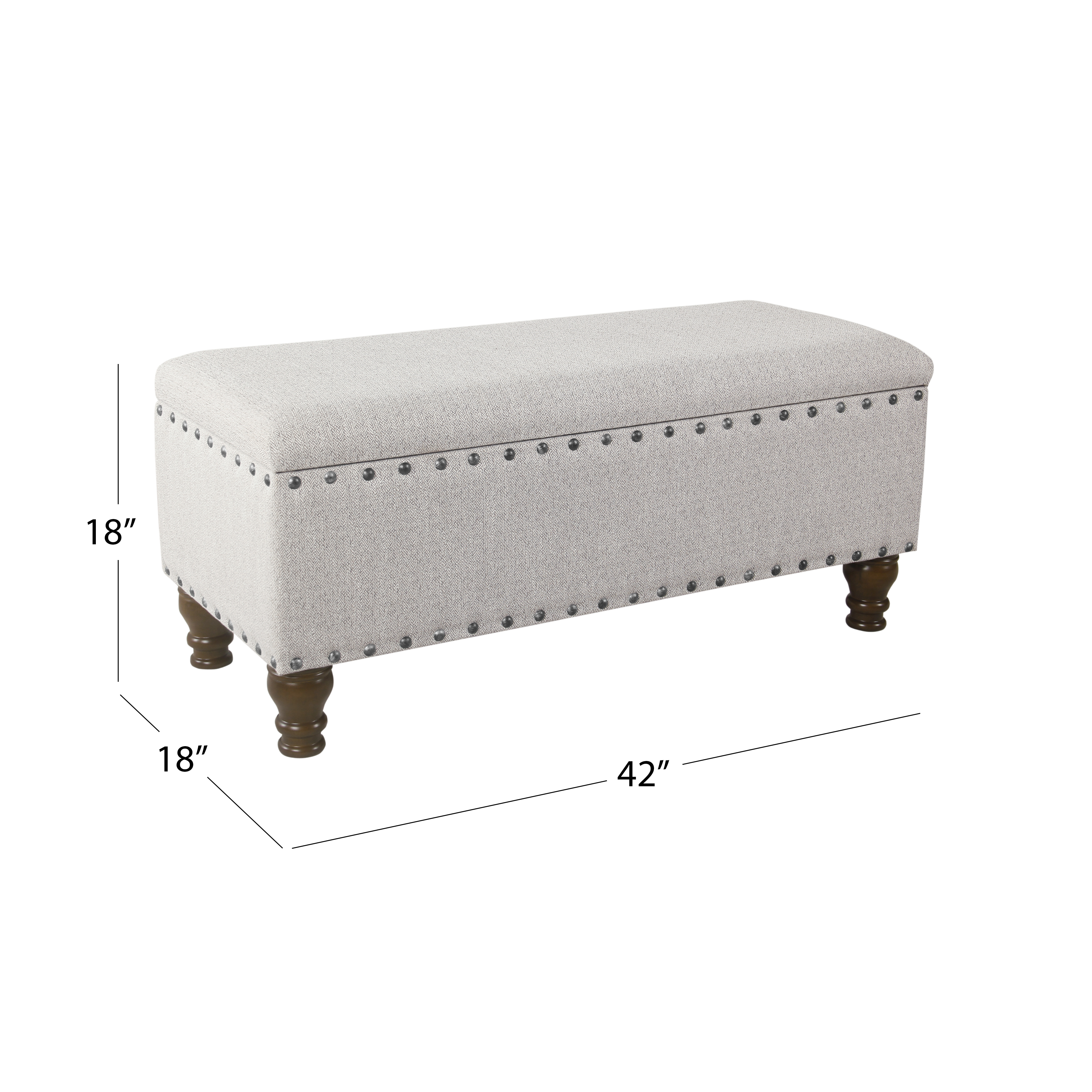 HomePop Upholstered Storage Bench, Brown