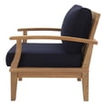 thumbnail image 4 of Modern Contemporary Urban Outdoor Patio Balcony Garden Furniture Lounge Sofa and Chair and Coffee Table Set, Wood, Navy Blue Natural, 4 of 9