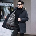 thumbnail image 5 of Chaqueta larga con cuello de piel de zorro sintética para hombre, ropa de diseñador para hombre, chaqueta de invierno con relleno de pato de lujo para hombre, abrigo de invierno cálido para hombre, 5 of 5