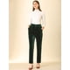 thumbnail image 3 of Pantalón De Terciopelo De Pierna Ancha Elástica Con Bolsillos Y Cintura Alta Para Mujer Verde oscuro XL, 3 of 6