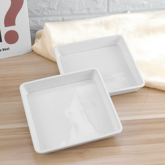 MLINS 10 PCS Square Plastic Chassis Plant Saucer 18.50X18.50X2.50CM White