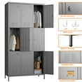 thumbnail image 3 of Aobabo 9 Doors Metal Storage Locker for Employees,Steel Locker for School Office Gym Bedroom,Industrial Steel Storage Locker with 27 Hooks,Dark Gray,Assembly Required, 3 of 7