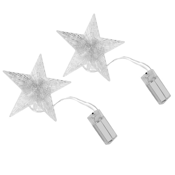 Supvox LED Star Treetop Light, Transparent Plastic, Perfect for Christmas Party, 2Pcs