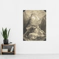 thumbnail image 2 of Calame Three Goats Moutainous Landscape Drawing Extra Large XL Wall Art Poster Print, 2 of 3
