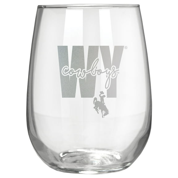 Wyoming Cowboys Etched 17oz. City Stemless Wine Glass