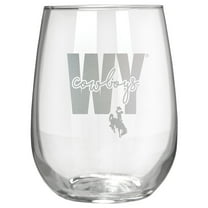 Wyoming Cowboys Etched 17oz. City Stemless Wine Glass