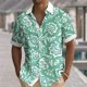 thumbnail image 1 of Camisa hawaiana de manga corta con botones y estampado floral y plumas transparentes para hombre Camisa con solapa y botones Material suave y cómodo XS-5XL, 1 of 6