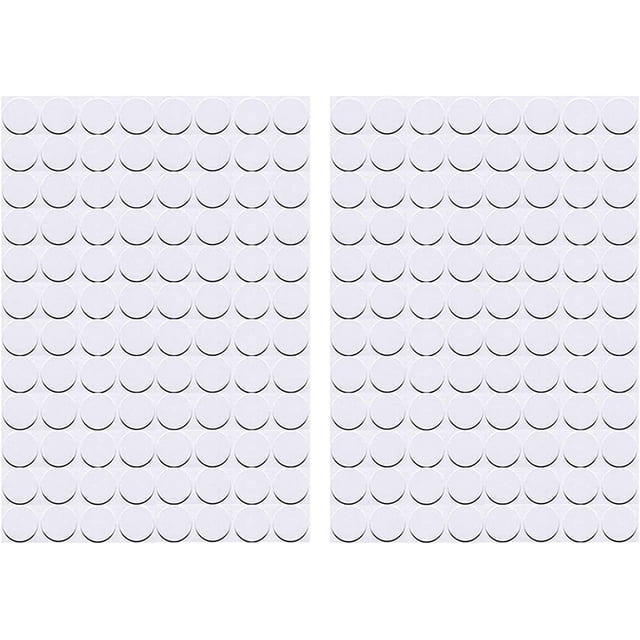 Self-Adhesive Screw Hole Stickers, 2 Sheets White Round Self-Adhesive Screw Stickers Anti Scratch Sealing Stickers Chair Leg Protectors for Sofas Table Legs 12+21 mm White