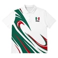 thumbnail image 4 of CONZONE Mens Mexico Soccer Shirts Short Sleeve International Football Buttons Down Shirts for Men Lapel Mexico Flag Graphic Casual Summer Tee Tops, 4 of 4