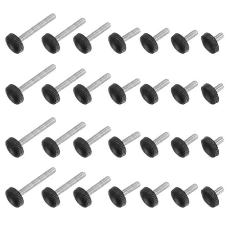 70 Pieces Knurled Knobs M4 x 10/12/14/16/18/20/25mm Thread Thumb Clamping Screws Threaded Stud Knob Set