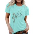thumbnail image 3 of Trendfront Womens Dandelion Graphic Tops Crewneck Casual Short Sleeve Loose Fit Tee Trendy Fashion T Shirts Relaxed Pullover Daily Wear, 3 of 5
