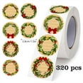 thumbnail image 4 of Cheapark 1.5IN Round Christmas Kraft Paper Stickers - 320 Labels Per Roll, Self-Adhesive Festive Design for Holiday Gift Wrapping, Envelopes & Christmas Party Decor, 4 of 6
