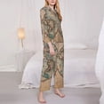 thumbnail image 4 of Disketp Pajamas Set Long Sleeve Sleepwear Womens Button Down Nightwear Pj Sets-The World Is Hemisphere, 4 of 9