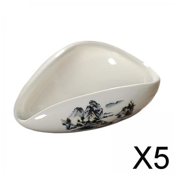 5x Cuchara de Té China, Bandeja Individual de Café, Taza Dosificadora de Granos de Café, Recipiente Dosificador de Cerámica para Restaurante, Oficina, 5 piezas