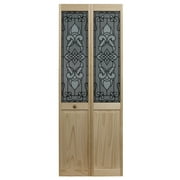American Wood 517 Half Glass Eternity Unfinished Pine Bifold Door 32" x 80"