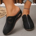 thumbnail image 4 of Modstep Orthopedic Wedge Mule Sandals for Women Closed Round Toe Cutout Slides with Arch Support Low Wedges Shoes for Vacation size 7 Black, 4 of 8