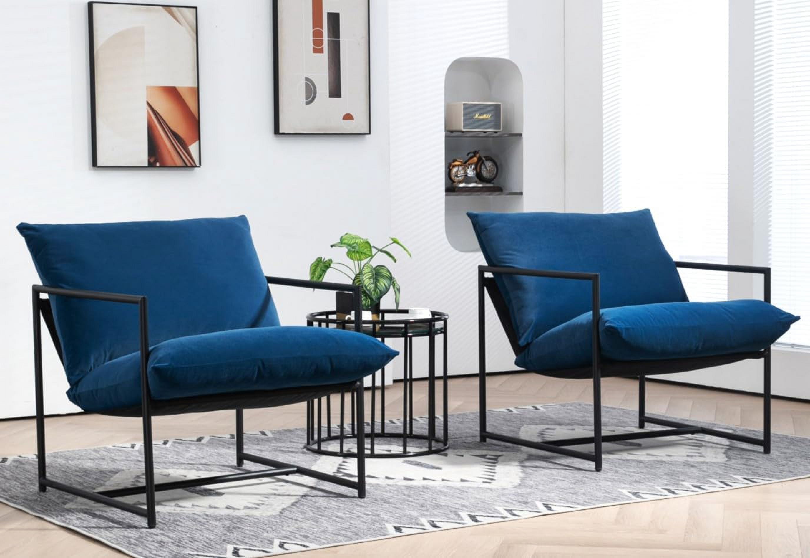 US Pride Furniture Serenity Accent Modern Velvet Arm Chair with Reclined Seat Soft Upholstery for Stylish Living Room
