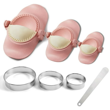 

Dumpling Maker Multifunctional Dumpling Dough Press Mold Set with Ring Cutter and Stuffing Spoon (Red)