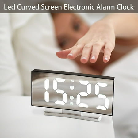 Kcavykas Durable Alarm Clocks for Bedrooms Wireless Bluetooth Stereo Clock Card Portable Mirror Small Speaker Easy to Read Alarm Clock for Heavy Sleepers