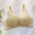 thumbnail image 3 of Bigersell Full-Coverage Wireless Bras for Women Floral Lace Bralette Ladies V-Neck Push up Bra No Underwire Everyday Bras Underwear Comfort Strap Soft Bra Q-5-Yellow 34, 3 of 6