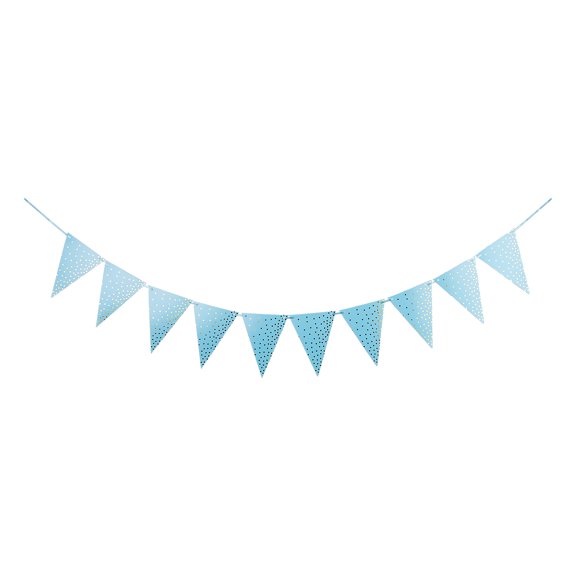 Yuarrent Banderín Banner 1 Uds. Conjunto de banderas para fiesta de cumpleaños banderas triangulares Kits de decoración para fiestas Azul 16.4 pies