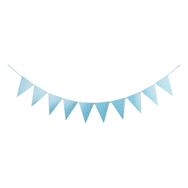 Cateissary 1 Uds. Set 16,4 pies Tarjeta de papel negro banderín triangular banderas para fiesta de cumpleaños banderas banderín triangular Kits de decoración para fiestas Azul 16.4 pies
