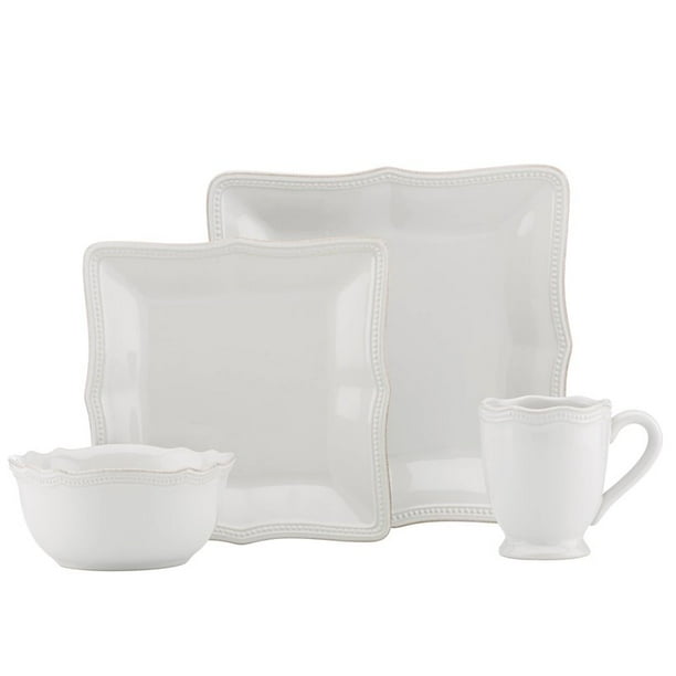 Lenox French Perle 4 Piece Dinnerware Set in White