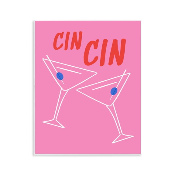Stupell Industries Cin Cin Martinis Food & Beverage Painting Unframed Art Print Wall Art, 11 x 14