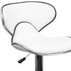 Flash Furniture Devin Contemporary Cozy Mid-Back White Vinyl Adjustable Height Barstool with Chrome Base