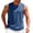 #0353-Blue, variant on Qiyinn Men Sleeveless Gym Tank Top Mesh Panel Breathable Quick Dry Workout Athletic Vest with Reflective Stripes Loose Fit Casual Sport Shirt for Adult