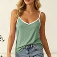 thumbnail image 4 of jobturf Womens Plus Size Pajama Tops V Neck Spaghetti Strap Tank Top Casual Loose Fit Sleep Shirts Soft Color&nbsp;Block Camisole L-6XL, 4 of 6