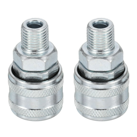 Uxcell 2pcs 1/4" NPT Male Air Coupler A Style Fits A-Style Plugs for Pneumatic Nail Gun Air Compressors